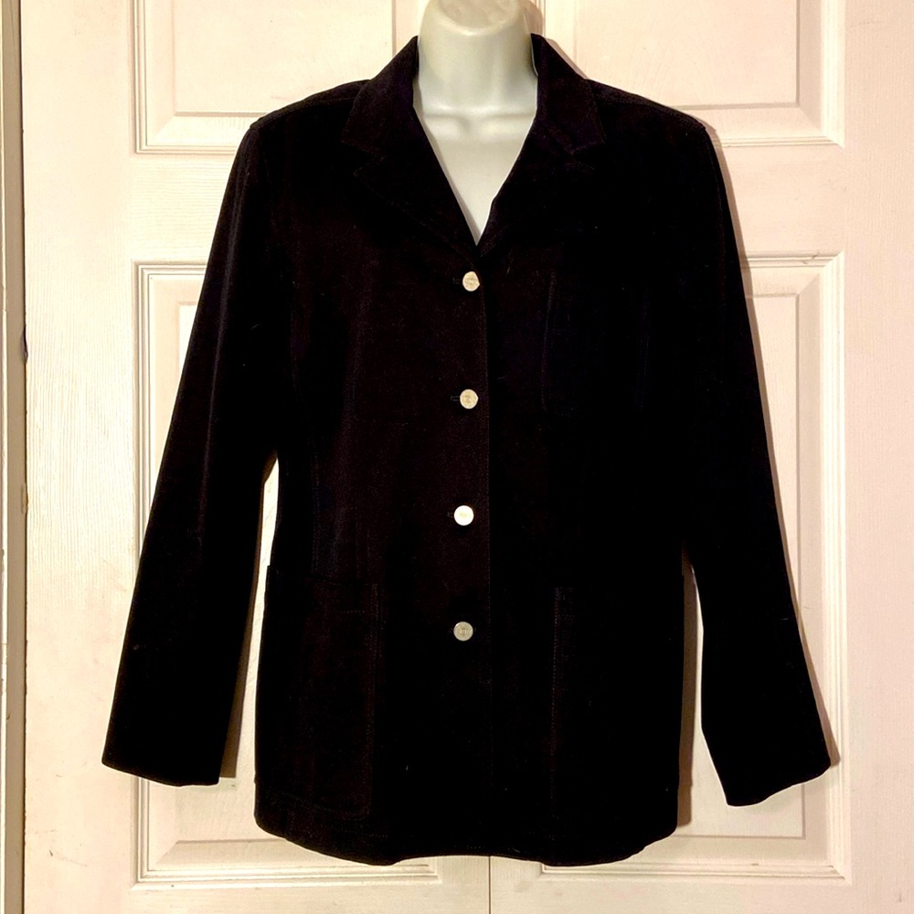 Emanuel Ungaro “Liberte” Heavy Black Cotton Blazer